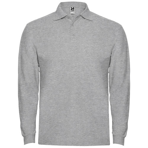 Polo manches longues Homme personnalisé 220gr Estrella ROLY Gris chiné